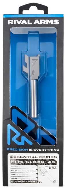 Rival Arms RARA22G301D Essential V2 Match Grade 9mm Luger 3.41" Stainless Steel, Fits Glock 43/43X