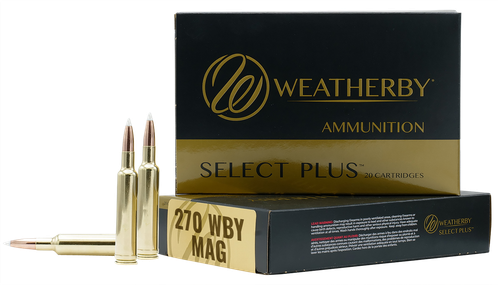 Weatherby N270150PT Select Plus  270WthbyMag 150gr Nosler Spitzer Partition 20 Per Box/10 Case
