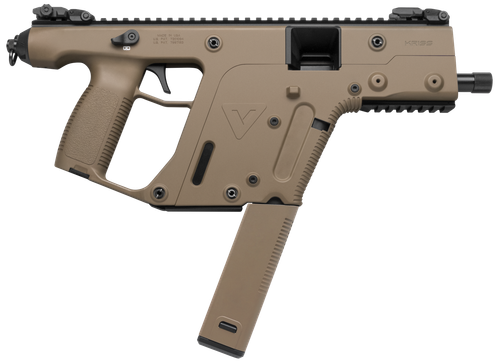 Kriss USA KV45PFD20 Vector CRB Gen2 45 ACP 30+1 Black Nitride Threaded Barrel, Flat Dark Earth Picatinny Rail Top & Bottom, QD Sling Swivel