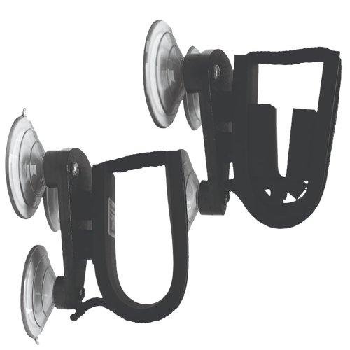 Rugged Gear 10010 Suction Cup Gun Holder Black Metal