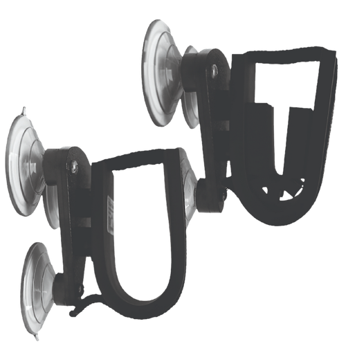 Rugged Gear 10010 Suction Cup Gun Holder Black Metal