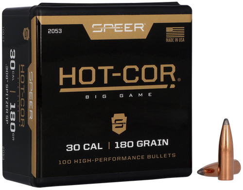 Speer 2053 Hot-Cor  30Cal 180gr Spitzer Soft Point 100 Per Box/5 Case