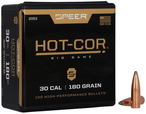 Speer 2053 Hot-Cor  30Cal 180gr Spitzer Soft Point 100 Per Box/5 Case