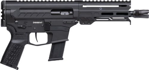 CMMG 45A4C0FAB Dissent MKG 45 ACP 13+1 6.50" Black Nitride Medium Taper Threaded Barrel, CMMG 5.5" M-LOK Handguards, Black Armor Cerakote Aluminum Picatinny Rail Receiver, CMMG Zeroed Grips