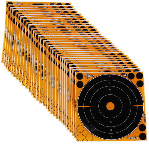EZ-Aim 15221 Splash Reactive  Self-Adhesive Paper Black/Orange 8" Bullseye 30 Pack