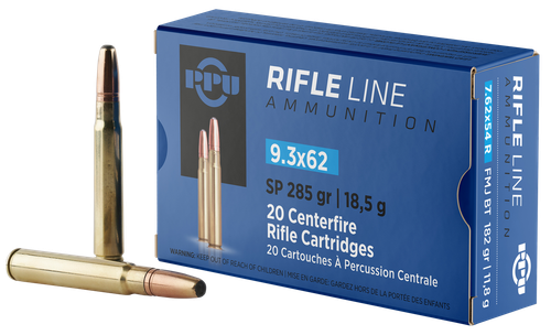 PPU PP9362 Metric Rifle  9.3mmx62Mauser 285gr Soft Point 20 Per Box/10 Case