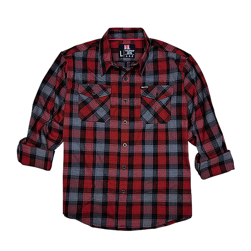 Hornady Gear 32195 Flannel Shirt  2XL Red/Black/Gray,  Cotton/Polyester, Relaxed Fit Button Up
