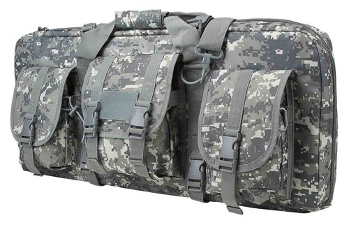 NcStar CVCPD2962D28 VISM Deluxe SubGun Case 28" Digital Camouflage PVC Fabric w/ Exterior Pockets Zippers & Padding for 2 AR or AK Pistols