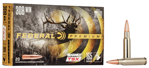Federal P308H Premium  308Win 165gr Barnes TSX 20 Per Box/10 Case