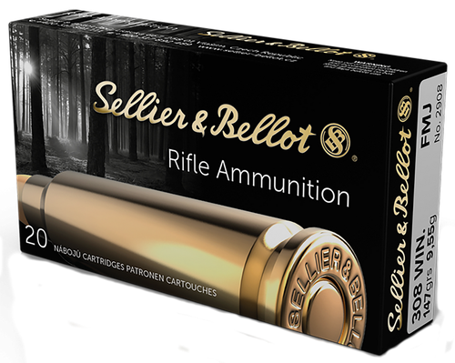 Sellier & Bellot SB308A Rifle  308Win 147gr Full Metal Jacket 20 Per Box/25 Case
