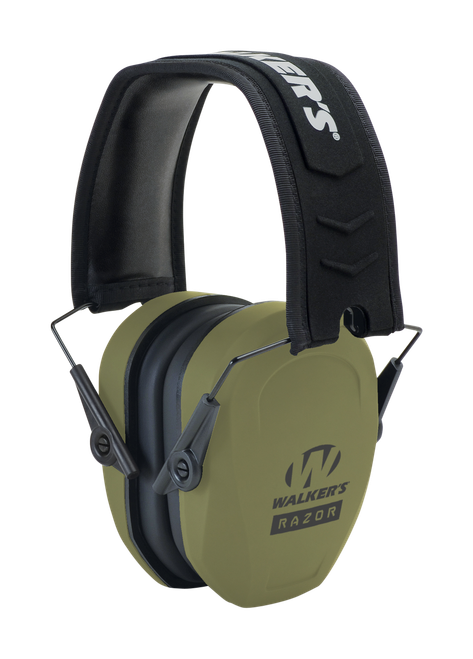 Walker's GWPRSMPASODG Razor Slim Passive Muff 27 dB Over the Head OD Green/Black Polymer