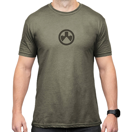 Magpul MAG1115-317-L Icon Logo  Olive Drab Heather Cotton/Polyester Short Sleeve Large