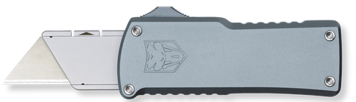 CobraTec Knives  Utility  OTF 3.38" Gray Aluminum Handle
