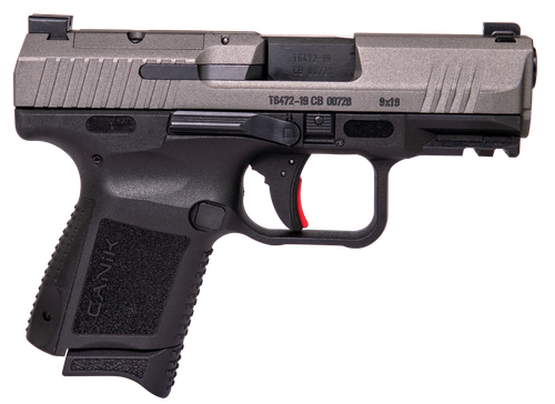 Canik HG5610TN TP9 Elite Subcompact 9mm Luger 3.60" 15+1,12+1 Black Frame with with Optic Cut Tungsten Gray Cerakote Steel Slide, Interchangeable Backstrap Grip & Picatinny Rail