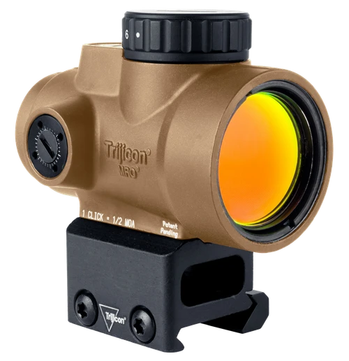 Trijicon 2200348 MRO SD  Coyote Tan 1x25mm 2 MOA Green Dot Reticle Full Co-Witness Mount