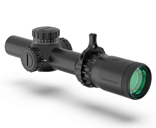 Swampfox Optics THK14241GF Tomahawk II  Black 1-4x 24mm 30mm Tube Bright Fiber Optic Green Reticle