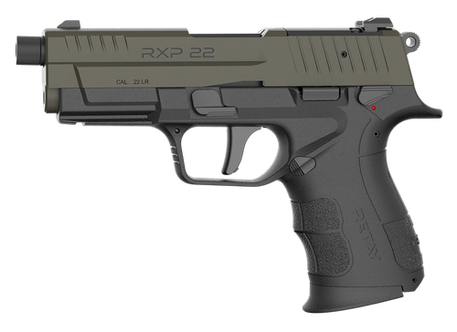 Retay USA RXP22BLKODSL10TH RXP 22 LR 10+1 4" Threaded Barrel, OD Green Cerakote Optic Ready/Serrated Slide, Black Cerakote Polymer Frame w/Accessory Rail, RMR/RMSc Footprint
