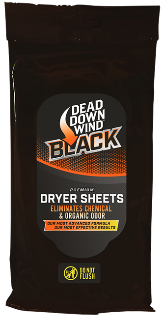 Dead Down Wind 117019 Dryer Sheets Black Premium Odor Eliminator Unscented Scent Dryer Sheet 40 Count