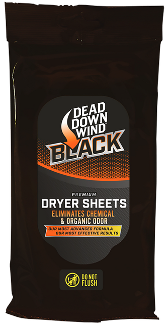 Dead Down Wind 117019 Dryer Sheets Black Premium Odor Eliminator Unscented Scent Dryer Sheet 40 Count