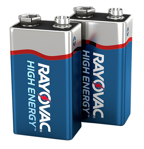 Rayovac A16042JT 9V HIGH  ENERGY Alkaline Batteries  Silver/Blue 9 Volts 565 mAh (2) Single Pack