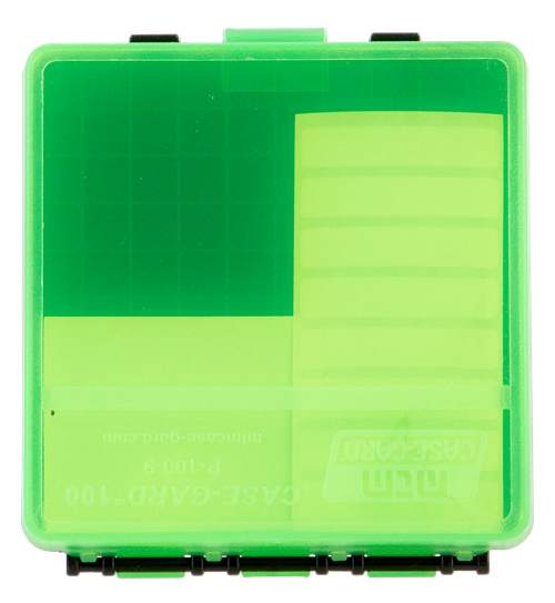 MTM Case-Gard P100916T Case-Gard P-100 Multi-Caliber Handgun Clear Green Polypropylene 100rd
