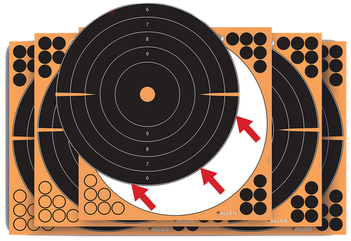 EZ-Aim 1531710 Splash Reactive  Self-Adhesive Paper Black/Orange  12"x12" Bullseye 10 Pack