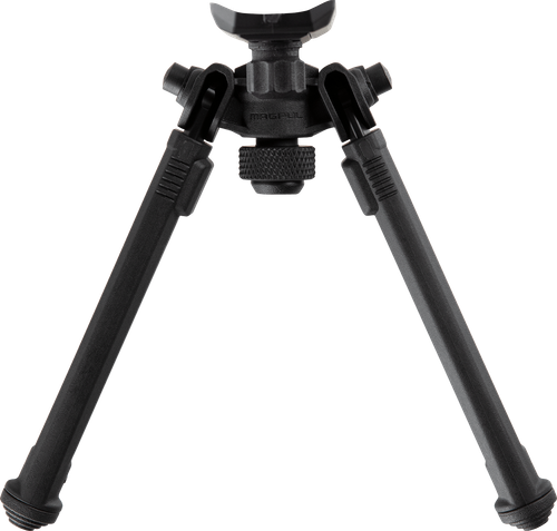 Magpul MAG1075-BLK Bipod  made of Aluminum with Black Finish, Sling Stud Attachment, 6.30-10.30" Vertical Adjustment, & Rubber Feet for AR-Platform