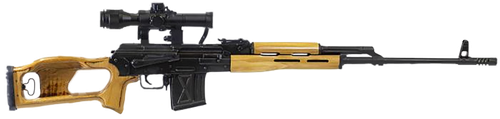 Century Arms RI035VN PSL w/Optic 7.62x54mmR 10+1 24.50" Black Steel Barrel & Receiver, Black Wood Skeletonized Stock