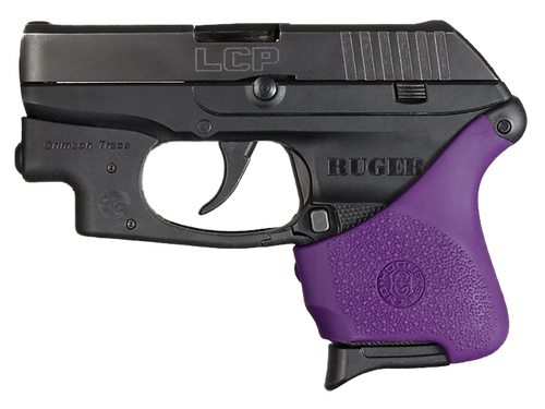 Hogue 18116 HandAll Hybrid Grip Sleeve made of Rubber with Textured Purple Finish for Ruger LCP with Crimson Trace