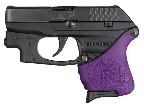 Hogue 18116 HandAll Hybrid Grip Sleeve made of Rubber with Textured Purple Finish for Ruger LCP with Crimson Trace