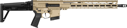 CMMG 28A490FCT Dissent MK4 22 ARC 10+1 16.10" Coyote Tan Cerakote Picatinny Rail Aluminum Receiver, M-LOK Handguard, Black CMMG Dissent Side Folding Stock, Zeroed Drop-In Single Stage Trigger