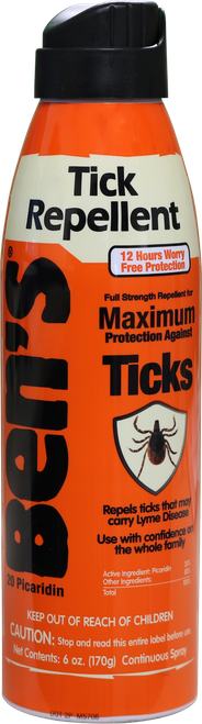 Ben's 00067300 Tick Repellent Eco-Spray Odorless Scent 6 oz Aerosol Repels Ticks Effective Up to 12 hrs