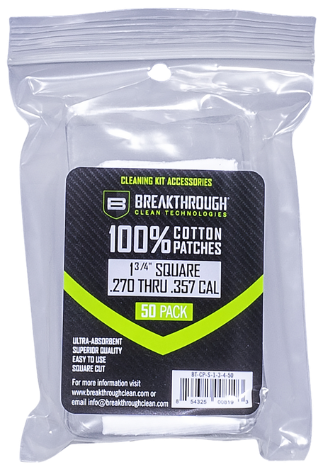 Breakthrough Clean BTCPS13450 Square Patches 270/357 Cal 1.75" 50 Pack