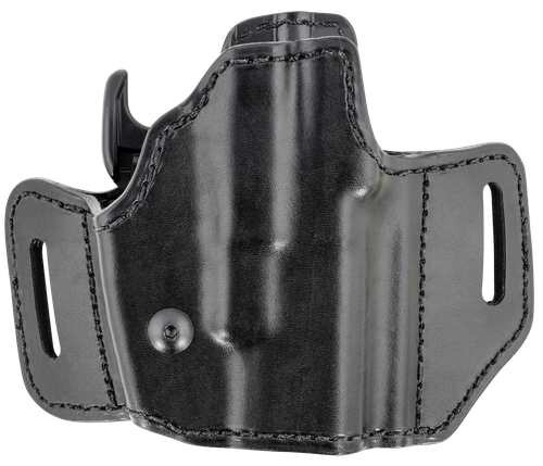 Bianchi 51831 Allusion Assent Pro-Fit OWB Size 11 Black Leather Belt Slide Compatible w/Glock 26/S&W M&P Shield/S&W M&P Compact/FN FNS Compact Belt Up to 1.50" Wide Right Hand