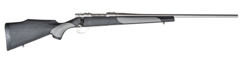 Weatherby  Vanguard Weatherguard Full Size 6.5 PRC 3+1 24" Satin Threaded Barrel, Satin Stainless Steel Drilled & Tapped Receiver, Black/Gray Weatherguard Stock