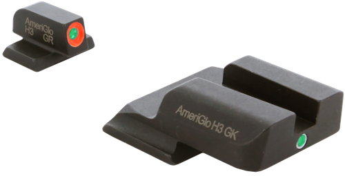 AmeriGlo SW245 i-Dot Sight Set for Smith & Wesson M&P Shield  Green Tritium Orange Outline Front Sight-Green Tritium Rear Sight