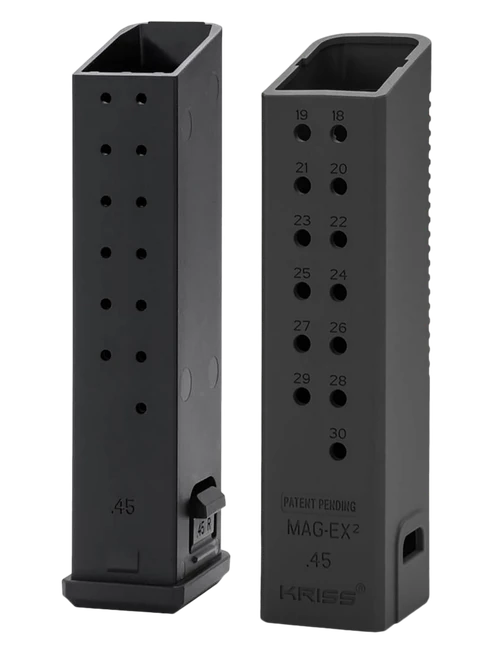 Kriss USA KVAMX2K90BL00 Mag-Ex2 Extension Kit Extended 9mm Luger 40rd Compatible w/Glock 17 Gen3-5 17rd Magazines Black Polymer