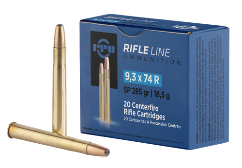 PPU PP9374 Metric Rifle  9.3mmx74R 285gr Soft Point 20 Per Box/10 Case