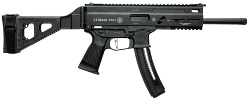 Grand Power 197892004817 TR22 Stribog 22 LR 25+1 10" Black Threaded Barrel, Black Hardcoat Anodize Receiver w/Picatinny Rail, Black SB Tactical Brace, Black Polymer Grip, Ambidextrous