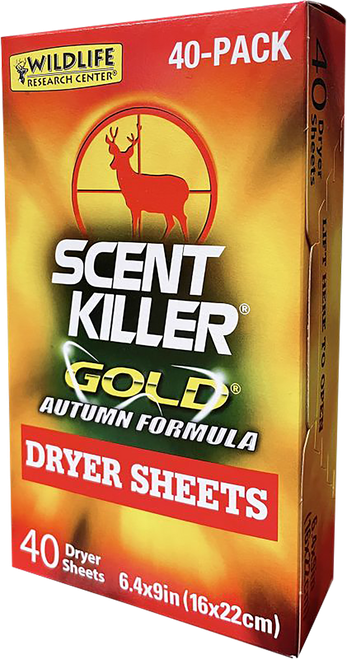 Wildlife Research 1283 Scent Killer Gold Autumn Dryer Sheets Odor Eliminator 40 Pack