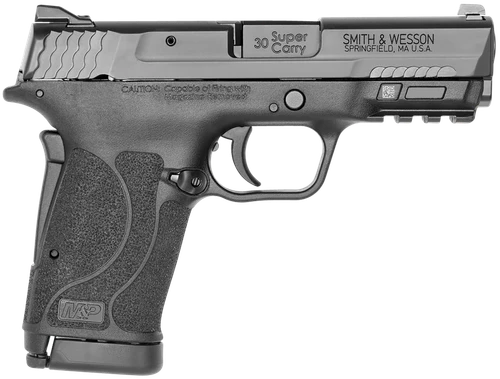 Smith & Wesson 13459 M&P M2.0 Shield EZ Micro-Compact Frame 30 Super Carry 10+1, 3.67" Black Armornite Stainless Steel Barrel & Serrated Slide, Matte Black Polymer Frame w/Picatinny Rail, Grip Safety