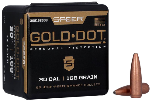 Speer 308168GD Gold Dot  30Cal 168gr Soft Point 50 Per Box/20 Case