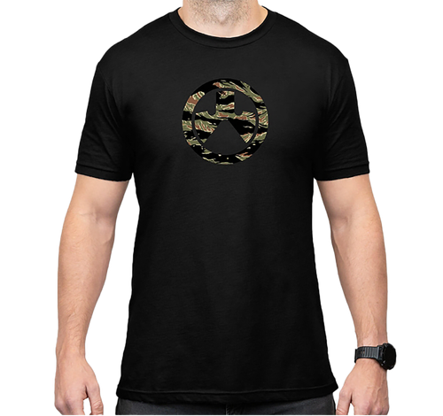 Magpul MAG1292-001-S Tiger Stripe Icon  Black Cotton/Polyester Short Sleeve Small