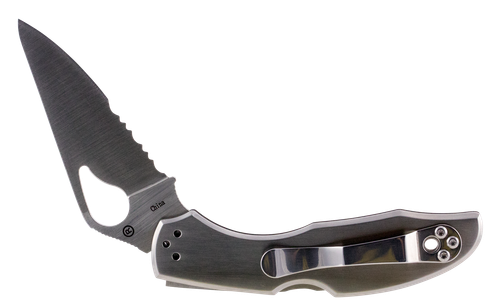 Spyderco BY04PS2 Byrd Meadowlark 2 2.94" Folding Clip Point Part Serrated 8Cr13MoV SS Blade Stainless Steel Handle Includes Pocket Clip