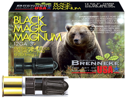 Brenneke SL123BMM Black Magic Magnum  12Gauge 3" 1 3/8oz Slug Shot 5 Per Box/50 Case