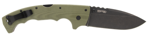Cold Steel CSFL50MAX 5-Max  5" Folding Drop Point Plain Black Stonewashed S35VN Blade, 7.13" OD Green Textured G10 Handle