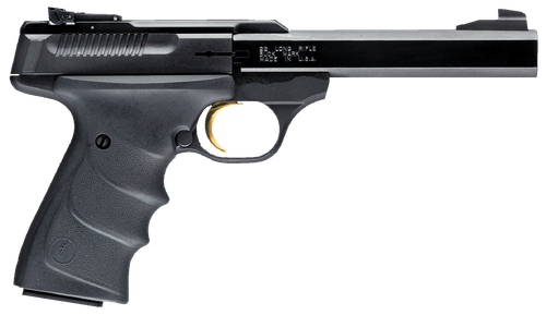Browning 051407490 Buck Mark Standard *CA Compliant 22 LR 10+1 5.50" Slab Side Barrel, Matte Black Serrated Steel Slide & Aluminum Frame, Black Overmolded Grips