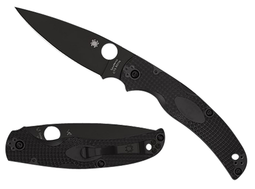 Spyderco C244PBBK Native Chief Lightweight 4.02" Folding Plain Black DLC CTS BD1N SS Blade/Black Textured FRN Handle Includes Pocket Clip