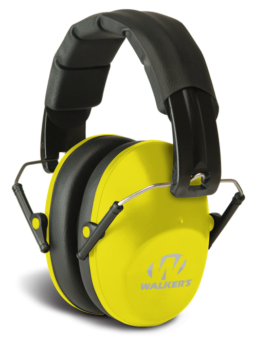 Walker's GWPFPM1YL Pro Low Profile Passive Muff 22 dB Over the Head Black/Yellow Polymer