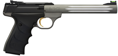 Browning 051462490 Buck Mark Lite *CA Compliant 22 LR 10+1 7.25" Matte Gray Fluted Barrel, Matte Black Serrated Steel Slide, Matte Gray Aluminum Frame, Black Ultragrip RX Grips